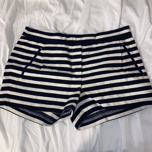 J Crew navy and white stripe shorts